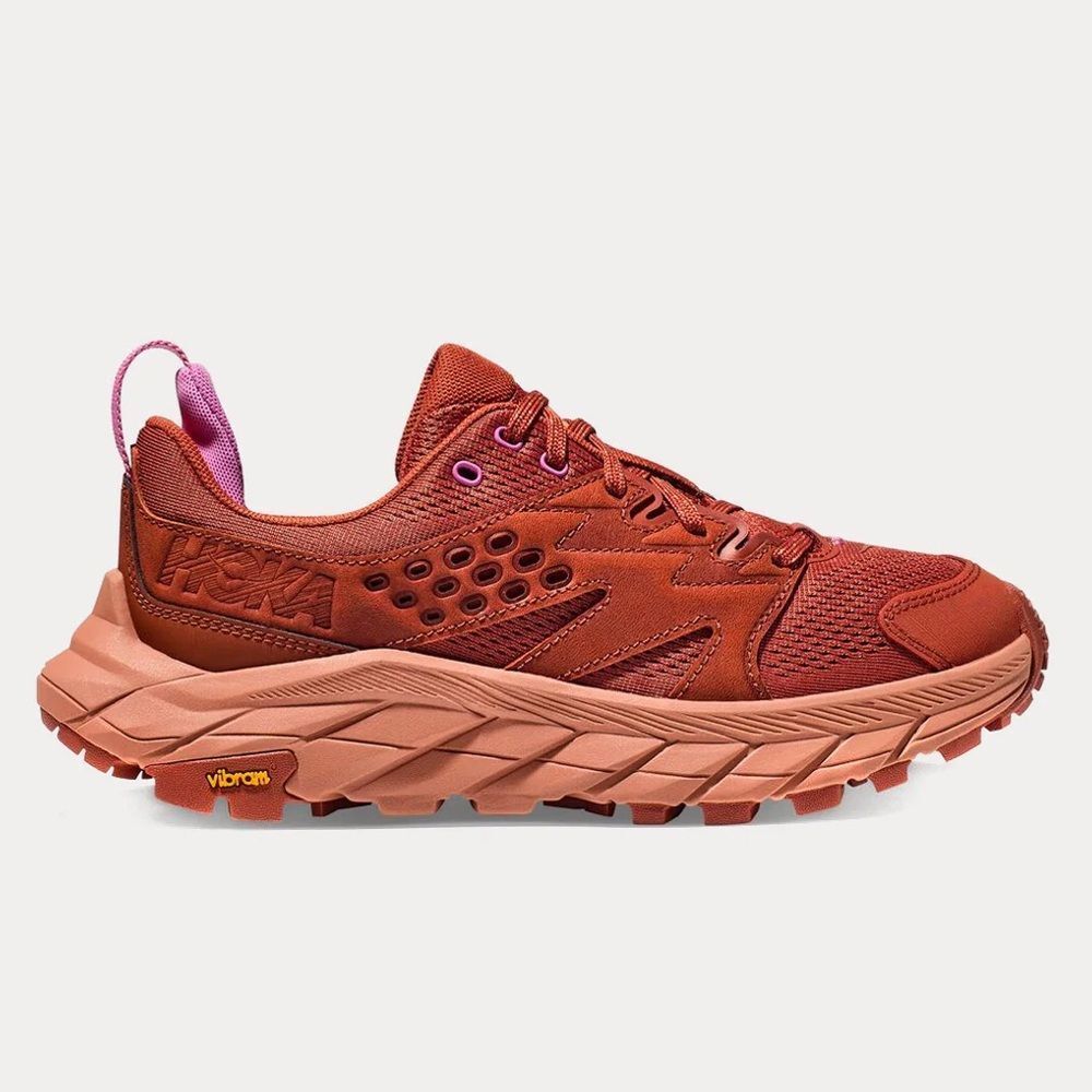 Hoka Women's Rust Red and Pink Trail Running Shoes